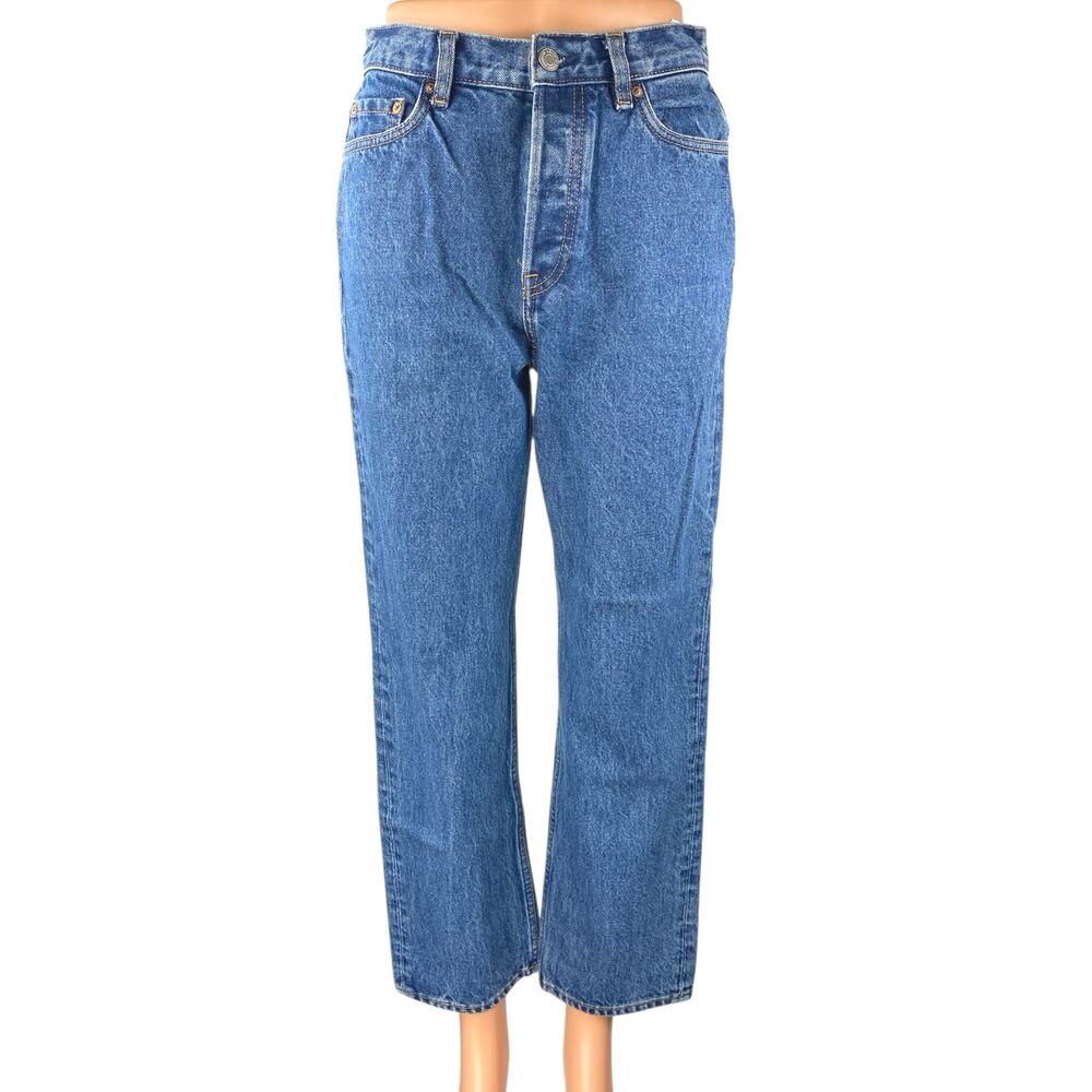& Other Stories Women's Blue Straight Wide Leg High Waist Denim Jeans Pants 26